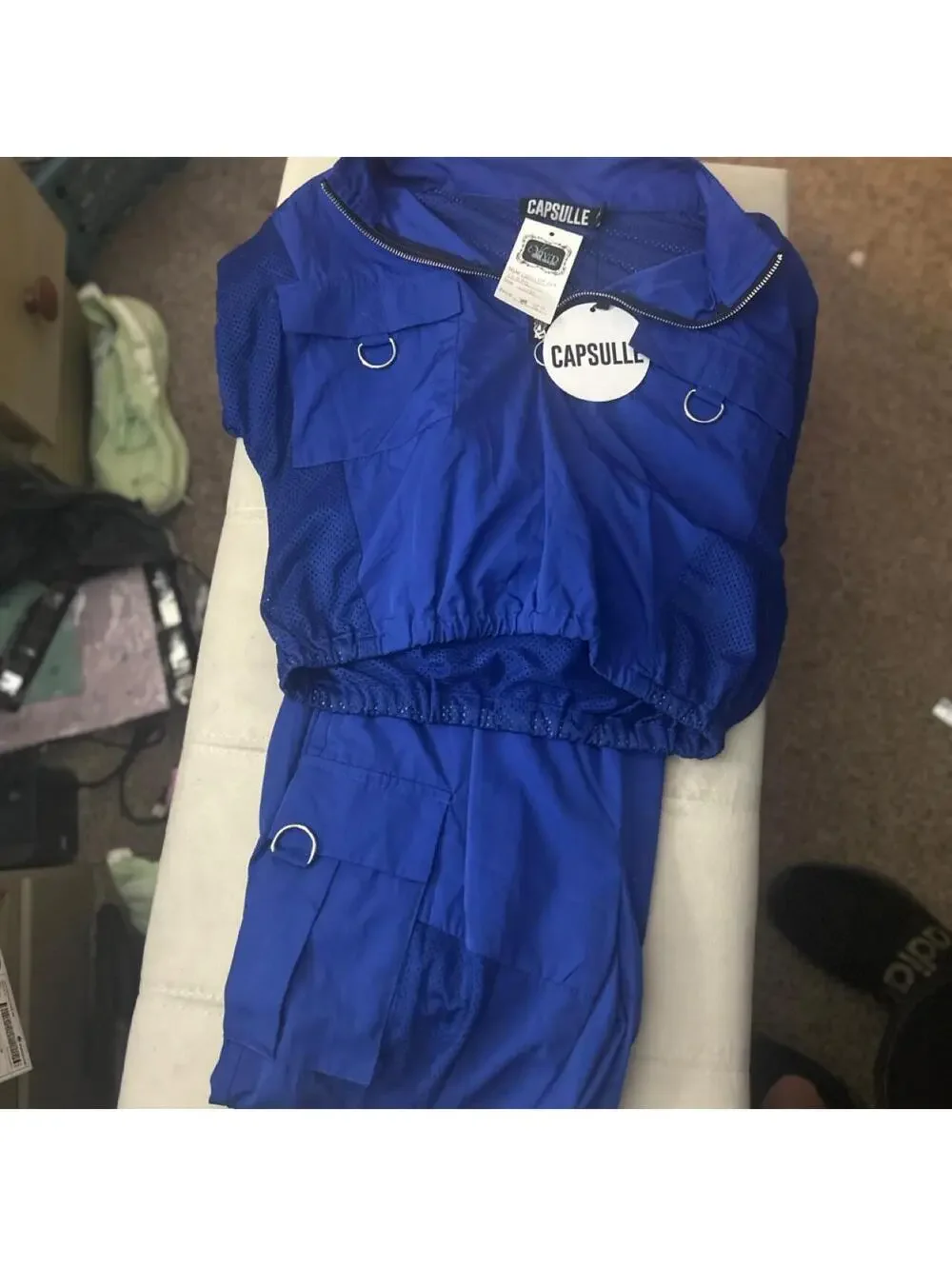 Capsulle blue mesh panel track suit set New with tags. Size: L